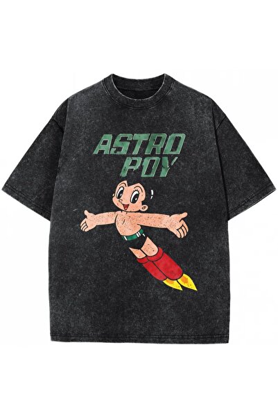 Touz Moda Astro Boy Printed Washable Vintage Unisex Oversize T-Shirt