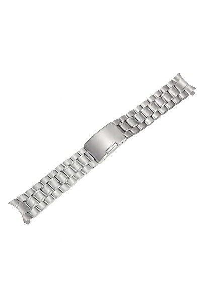Watch strap, stainless steel, curved ends, 24mm