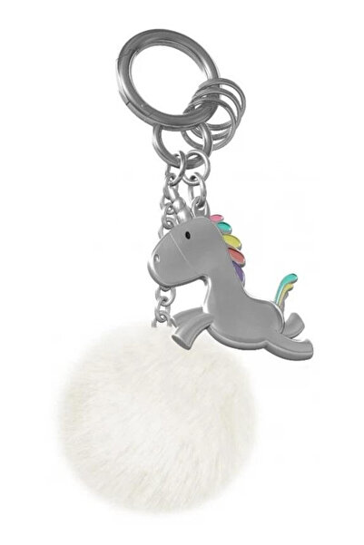 Metalmorphose Breloc unicorn cu pompon 3D multicolor 0x8x13cm