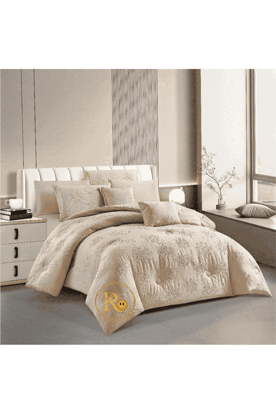 bo Caramel Ruan Microfiber Double Engraved Tablecloth 8 Pieces (Nefren) - Lux...
