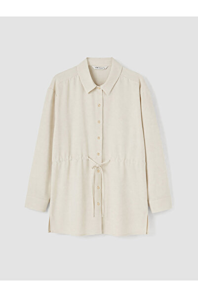 LC Waikiki Lcw Modest Beige Lace-Up Women's Shirt Tunic
