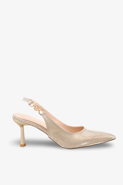 İNNABUTİKK Goya Women's Heeled Shoes - Golden Snake