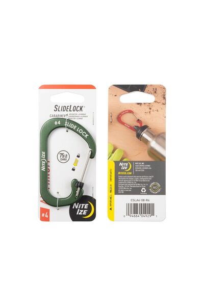 Nite Ize Carabiner #4 Slidelock Aluminium Olive CSLA4-08-R6