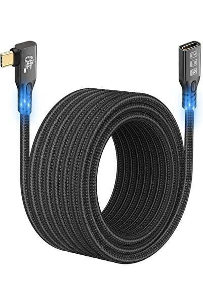 Generic USB C 3.2 Gen-2 240W Charging Cable 90'Elbow Thunderbolt 3 Extension ...
