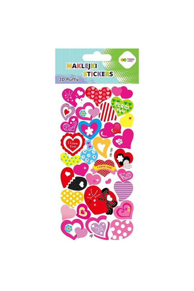 GDD Stickere 3D reutilizabile GDD, inima, multicolor, 9.5x22cm