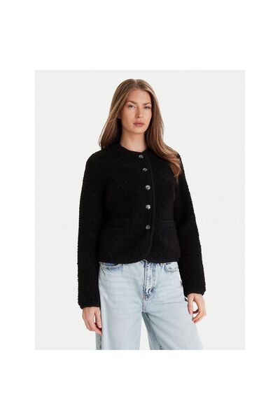 Guess Piele artificială de oaie pentru femei W5BL69W3860 Negru