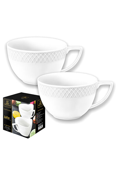 WILMAX ENGLAND Set 2 căni porțelan alb, 500 ml, colecția Julia, WILMAX