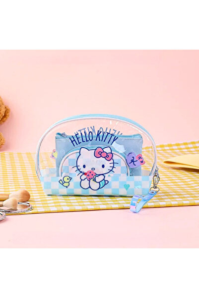 SANRIO Kawaii Transparent Cosmetic Pouch Set – Cute Cartoon Makeup Bag with Z...