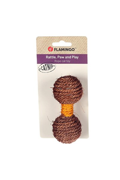Flamingo لعبة القطط على شكل دمبل من الخوص من جوستو