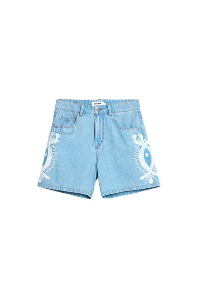 Desigual Șorturi de blugi pentru femei 26SWDD45 Albastru