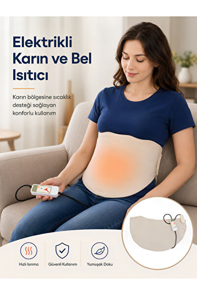 BEYLİNİ 220V Elektrikli Giyilebilir Bel ve Karın Isıtıcı Medikal Minder Ev Of...