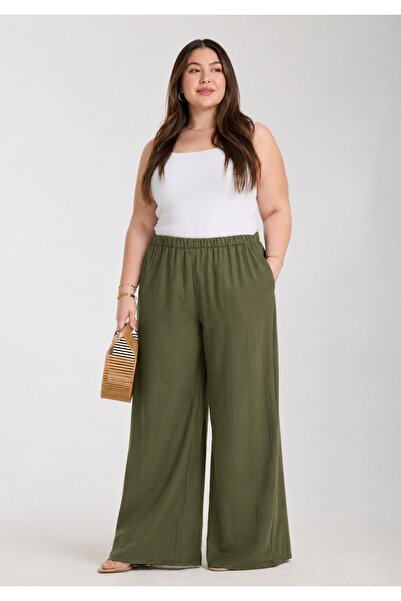 Enhitbaby Udenya Plus Size Wide Leg Pants |   100% Cotton Double Layer Muslin...