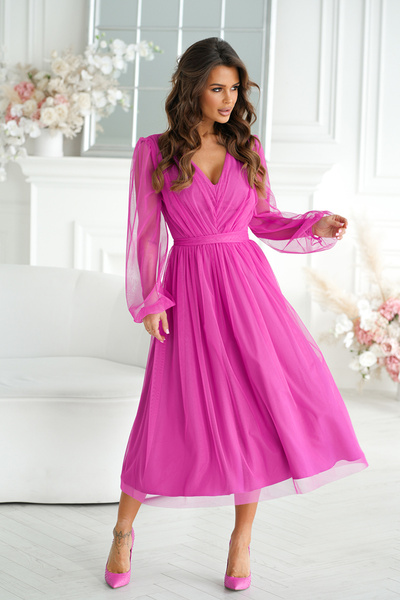 OEM Rochie Dama Midi Eleganta Bicotone Mov - Model 269-51