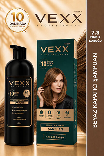 vexx maestro Vexx Professional Beyaz Kapatıcı Pratik Boya Şampuan (Fındık Kab...