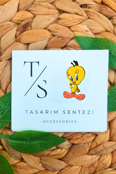 Tasarım Sentezi Rozet Metal Broş Tweety Sarı Kanarya Looney Tunes Civciv Merr...