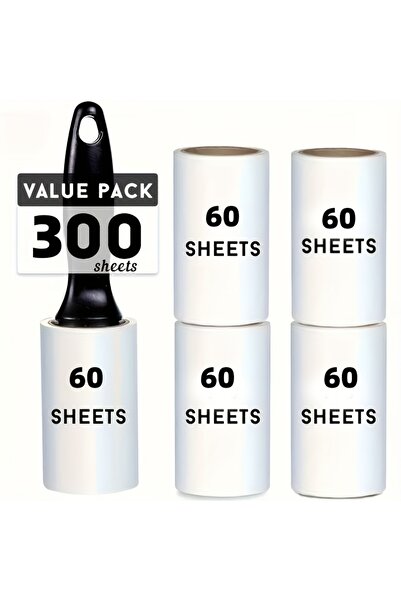 Choice 300 Sheets Extra-Sticky Lint Roller for Pet Hair Removal 60 Sheets/Rol...