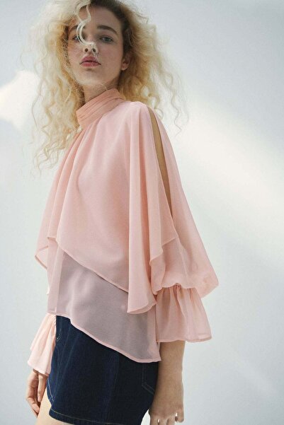 H&M Flounced cape-detail blouse