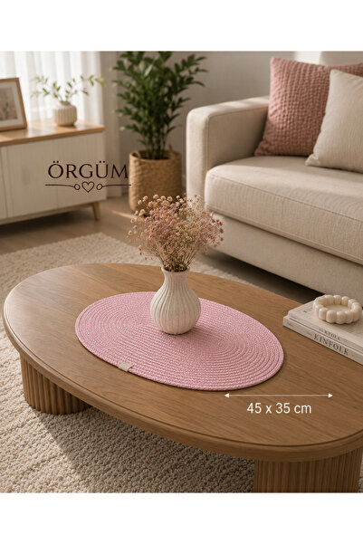 ÖRGÜM Runner 45X35 cm Oval Coffee Table Cover