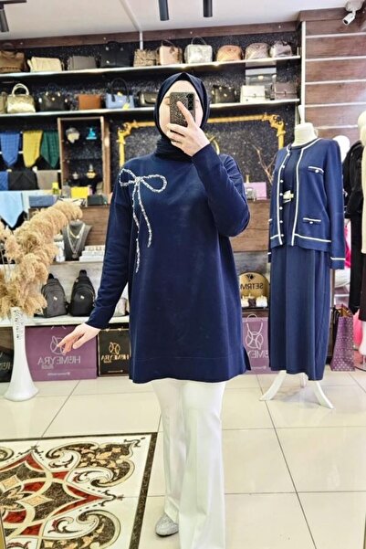 HÜMEYRA BUTİK Mercerized Tunic with Bow Detail