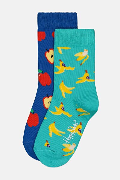 Happy Socks زوجان من الجوارب المطبوعة بالكامل للأطفال الصغار، متعددة الألوان