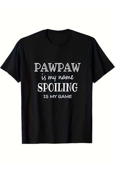 12 HERTZ تي شيرت رجالي من القطن الأسود بطباعة "Pawpaw Is My Name, Humorous Gr...