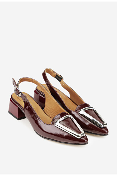 Dasha Pantofi dama NUR din piele lacuita bordo cu ornament