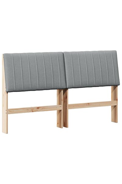 vidaxl Tăblie tapițată Gri deschis 150 cm Lemn de pin masiv