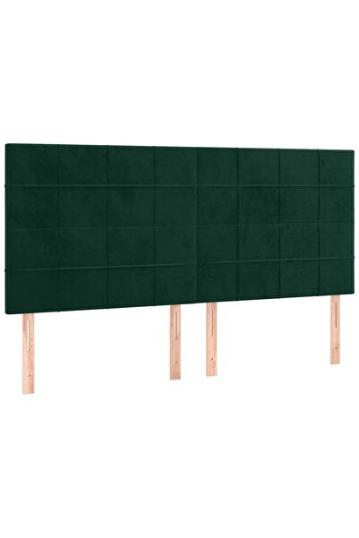 vidaxl Tăblie de pat verde închis 160x5x118/128 cm catifea