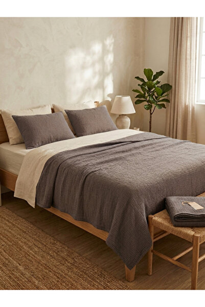 CollessiaHome 4 Layer 100% Cotton Double Muslin Bedspread - King Size (240X26...