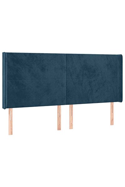 vidaxl Tăblie pat cu urechi albastru închis 103x16x118/128 cm catifea