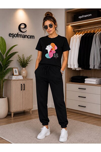 Eşofmancım طقم بدلة رياضية نسائية مطبوعة من الأعلى والأسفل