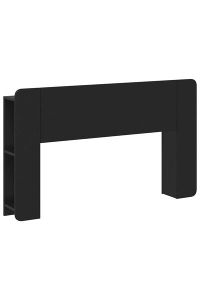 vidaxl Tablă de pat cu sertar Negru 135 x 18,5 x 80 cm Lemn prelucrat