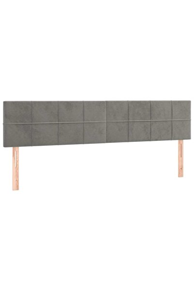 vidaxl Tăblii de pat, gri deschis, 200x5x78/88 cm, catifea