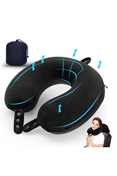 Arabest Memory Foam U-Shape Travel Neck Pillow,Soft Adjustable Head Support P...