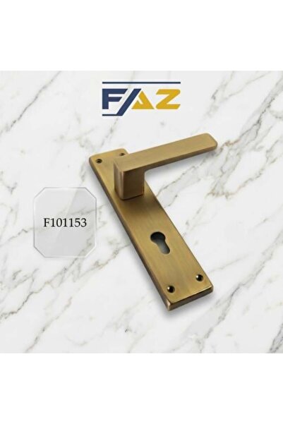FAZ Matte Gold Wooden Door Handle Set Straight Handled - Vaz