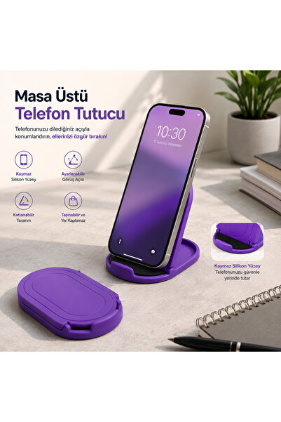 WOTOBEUS Cep telefonu standı taşınabilir katlanabilir masaüstü cep telefonu t...