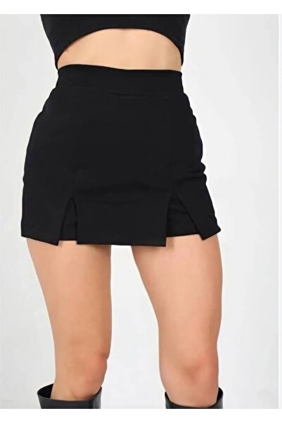 MRDN MODA Women's Double Slit Lycra Shorts Skirt