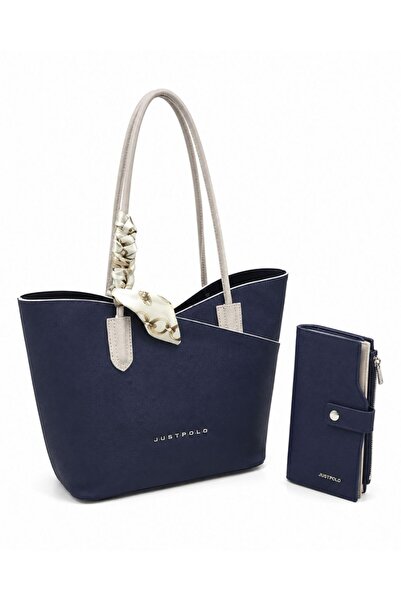 Just Polo Original Women's Large Volume Shoulder Bag and Wallet Set