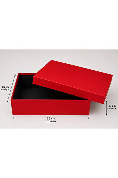 ŞENKUTU MATBAA AMBALAJ TASARIM KIRMIZI HEDİYE KUTUSU 35X25X10CM ŞEN KUTU