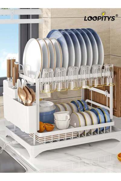 LOOPITYS Stainless steel tableware storage rackdishwashing rack, kitchen stor...