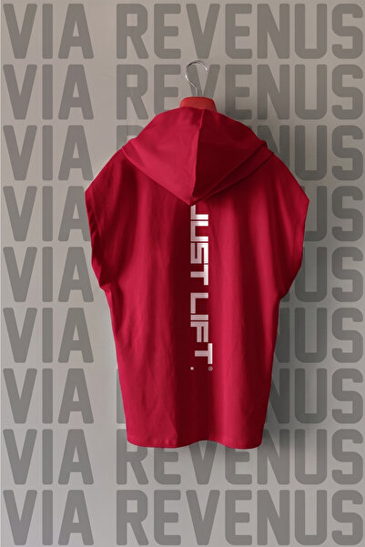 Vordevia Just Lift Front and Back Printed Zero Sleeve Hooded 100% Cotton Spor...