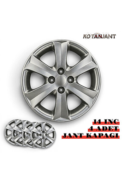 Kotanjant HYUNDAİ ACCENT ERA 14 İnç Jant Kapağı 4'lü Set Gümüş + 4 Amblem