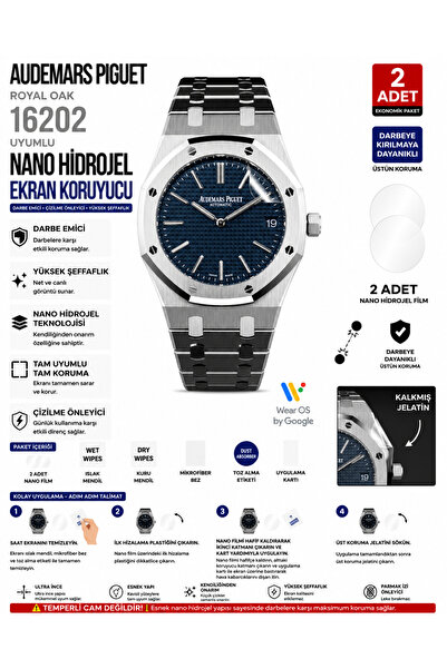 Astakos Audemars Piguet Royal Oak 16202 Uyumlu Şeffaf Nano Hidrojel Ekran Kor...