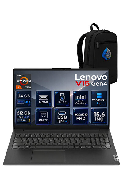 LENOVO V15 G4 IRU 82YY0013TRRNP05 AMD Ryzen 7 7730 24 GB DDR4 RAM 512 GB NVMe...