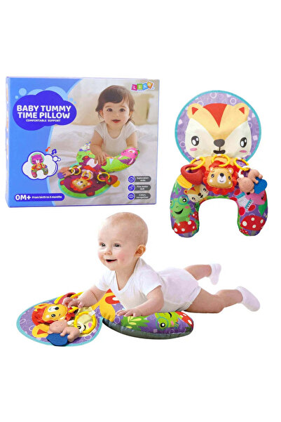 LeanToys Pernă de burtică Lean Toys Vulpița, suport tummy time, salteluță foș...