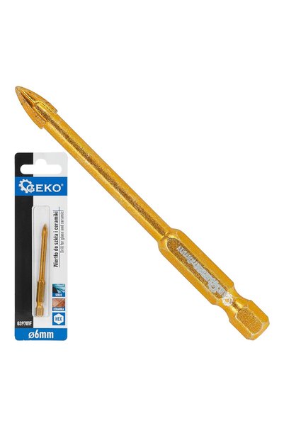 GEKO Burghiu HEX pentru sticlă și ceramică, 6 mm, G 39701 F