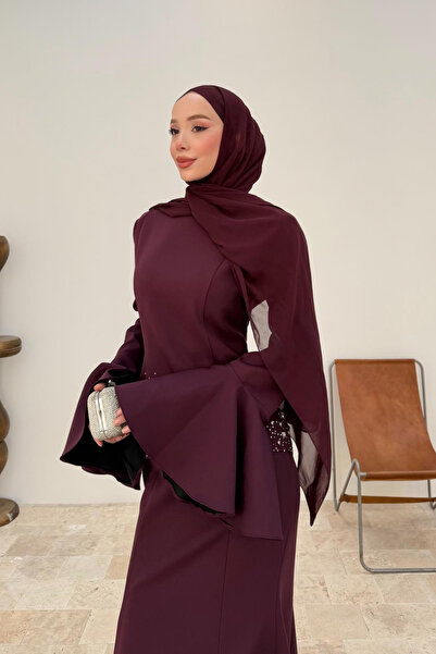 fushya design Volan Kollu Taş İşlemeli Etekli İkili Takım