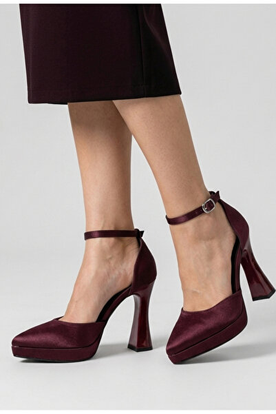 Şah collection Burgundy Platform 10cm Engagement Wedding Evening Dress Shoes