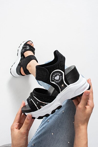Roshin Shoes صندل رياضي جديد من Sozon بكعب عريض من الزجاج المكسور بارتفاع 10 سم