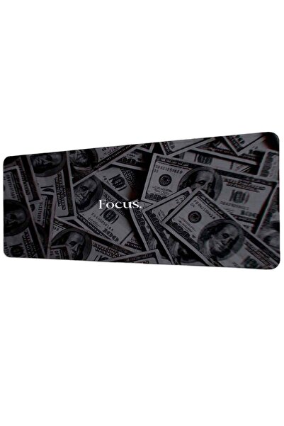 gxe.art Focus Dolar Banknotları Tasarımı 40x90 Cm Oyuncu MousePad Kaymaz Taba...